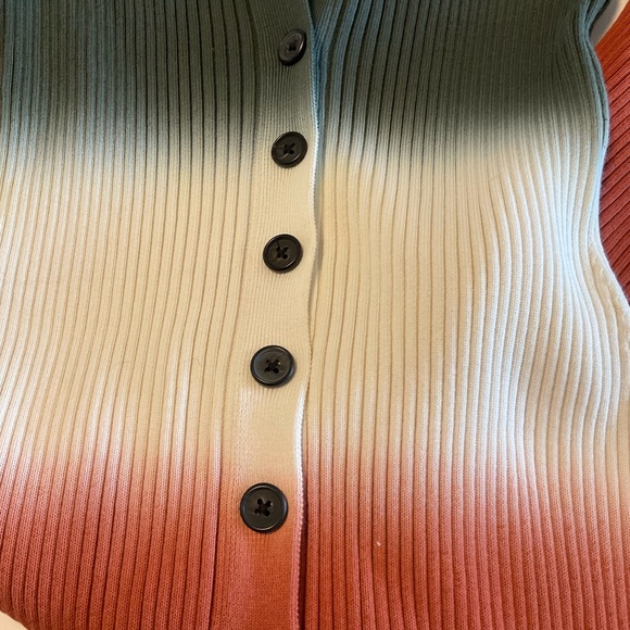 Derek Lan 10 Crosby Ribbed Knit Dress, Long Sleeve, V- Neck Button Front, Sz SP - Picture 9 of 16